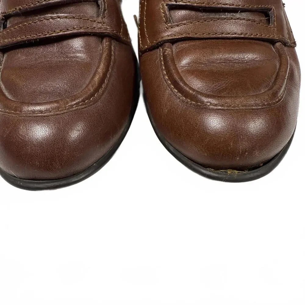 Born Women's Brown Leather Loafers with Block‎ Heel size 8.5